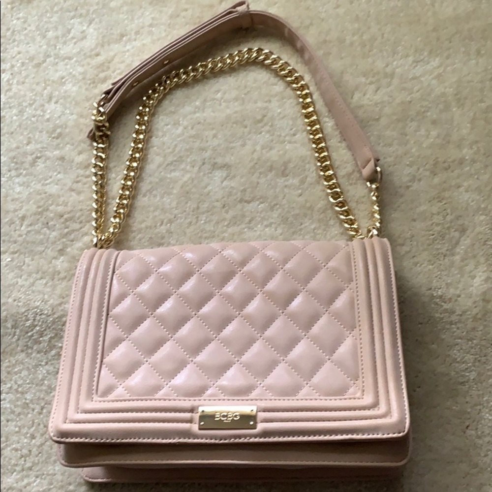 BCBG Quilted Nude Purse